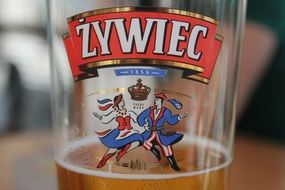 Zywiec beer in the glass in Poland
