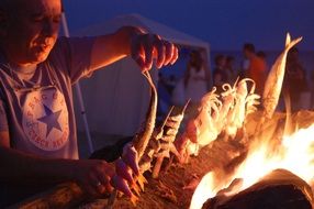 grilling of seafood in Malaga