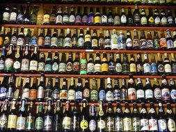 Beer Bottles on shelves