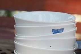 White porcelain bowls