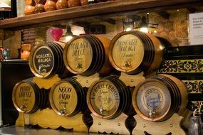 beer barrels in the brewery