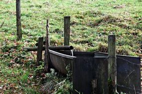 drinking water fountain in the pasture