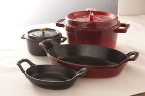 household utensils on the table in the kitchen