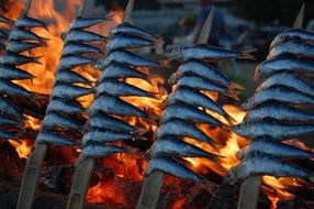 sardines on skewers