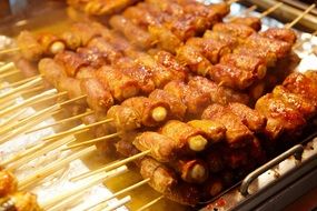 traditional korean street food on skewers