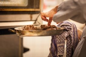 Steak on the frying pan