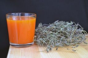 sea buckthorn juice in a glass