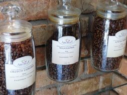 jars with coffee beans