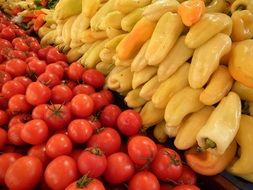 fresh pepper and tomatoes, Hungarian Vegetables, budapest