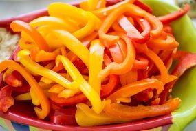 sliced bright sweet pepper