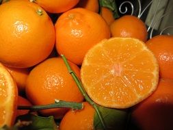 tangerine of a deep orange-red color close-up