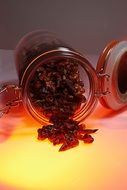 Raisins in the glass
