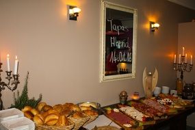 buffet for a breakfast in the restaurant