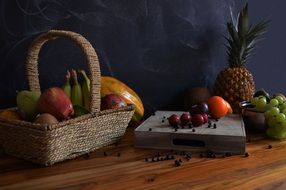 variety of exotic fruits on the table