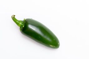 green Jalapeno Pepper on white