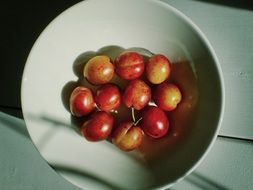 Sweet cherries in the bowl