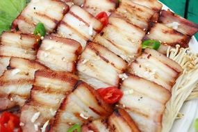 Grilled Pork Meat and vegetables