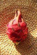 dragon fruit on wicker plate