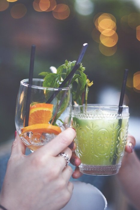 Cheers with the drinks