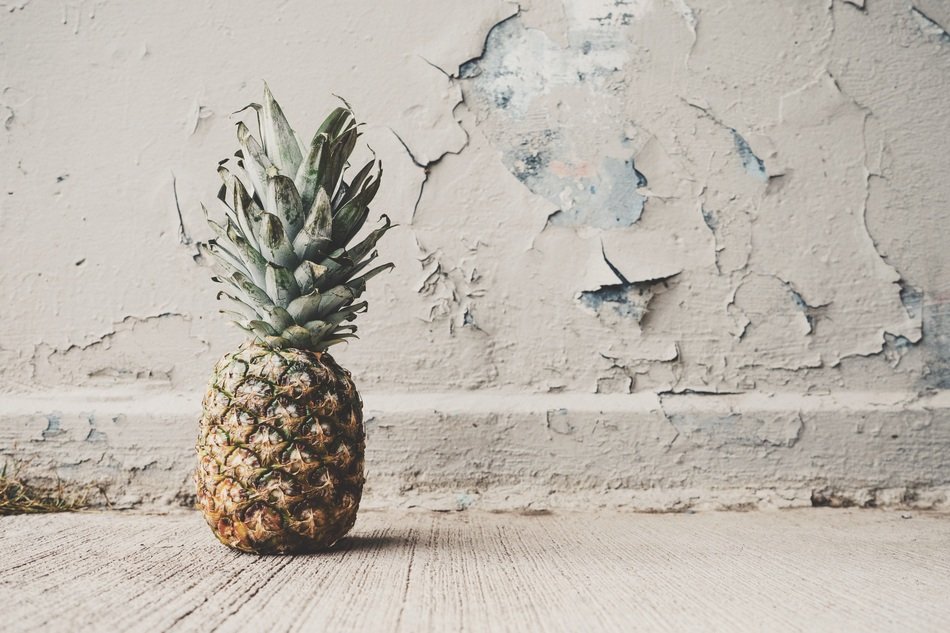 Pineapple near the wall