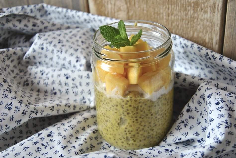 Vegan Breakfast, Mango Chia in jar