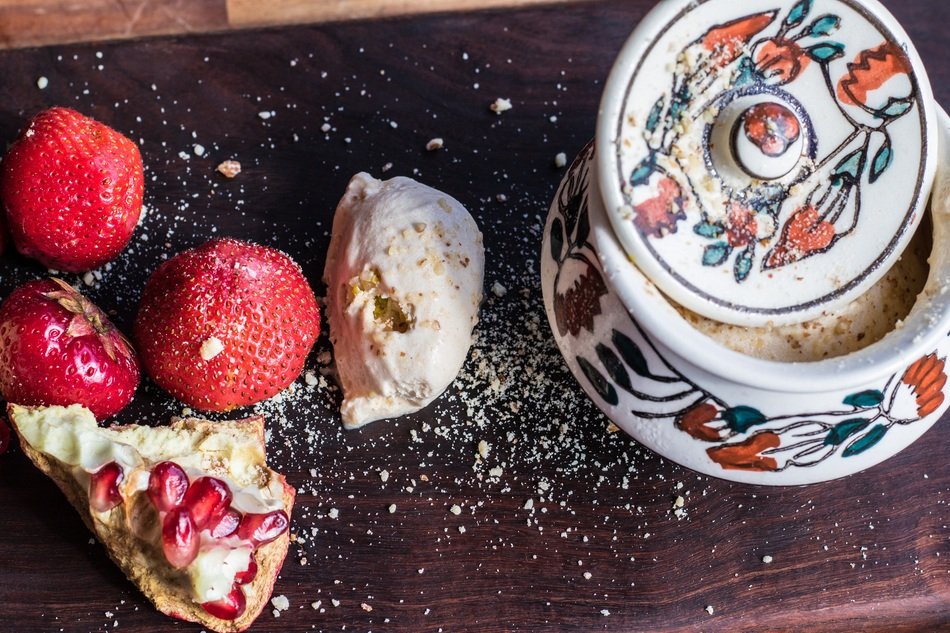 traditional Indian sweets with strawberries