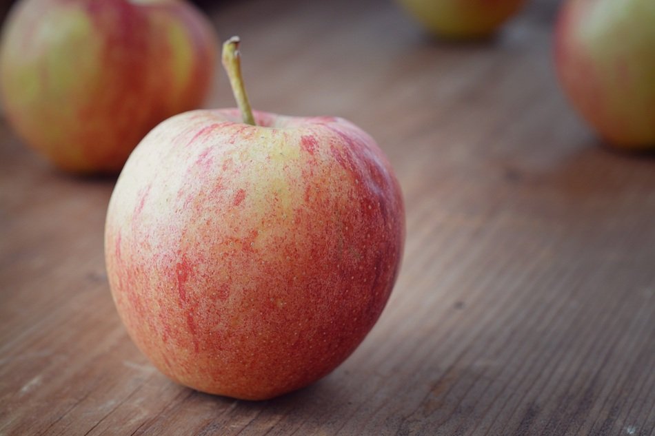 ripe apple on the table