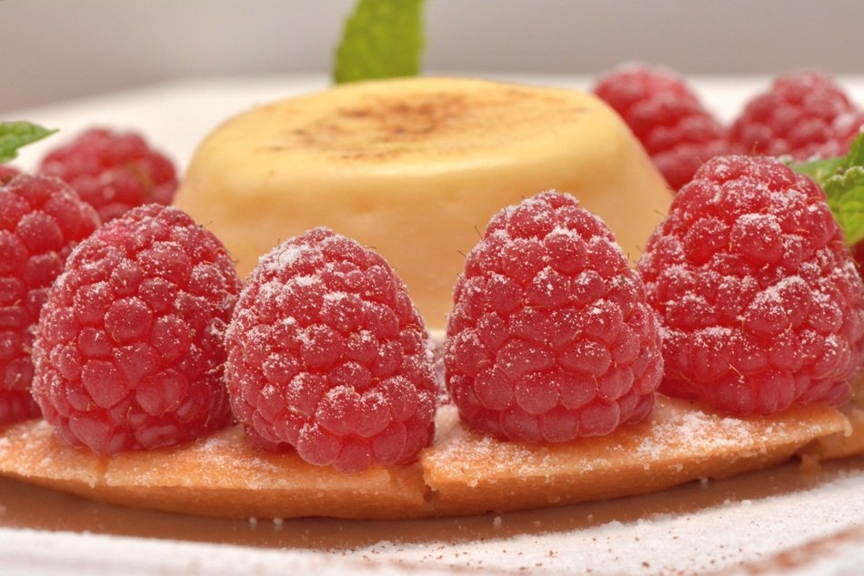 closeup picture of Sweet dessert with tasty berries
