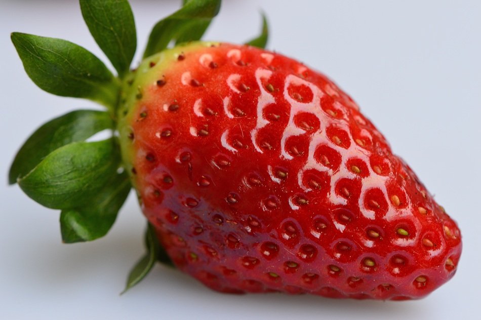 single Strawberry Fruit Close