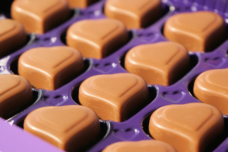Chocolate Candy in purple forms
