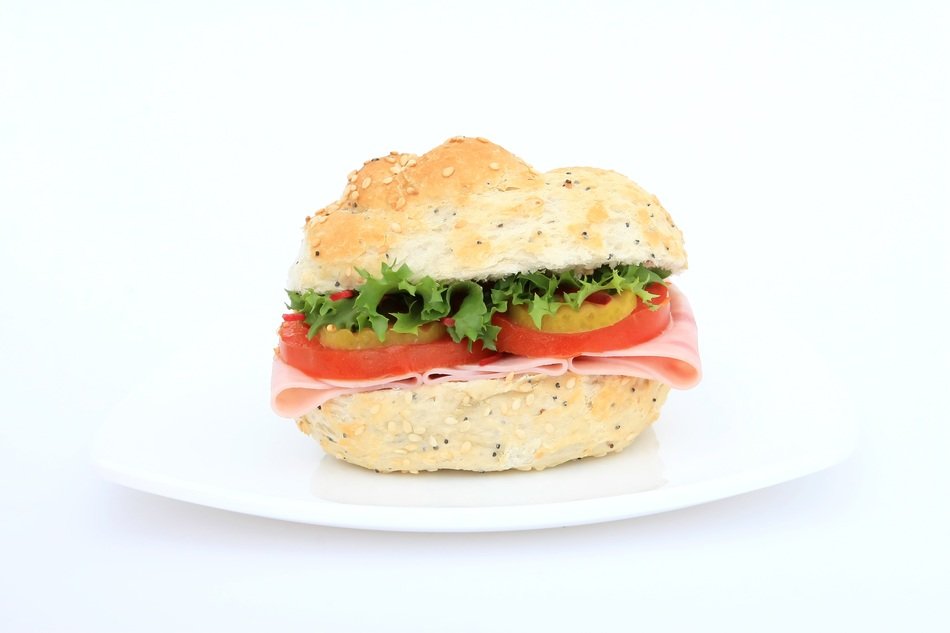 humburger on white plate
