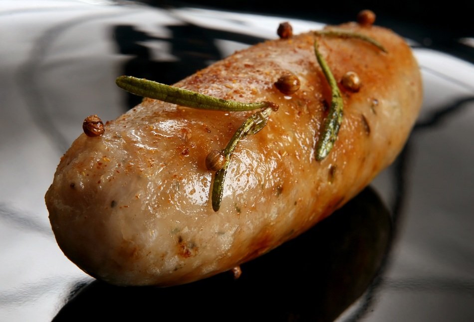 closeup photo of grilled sausage with rosemary