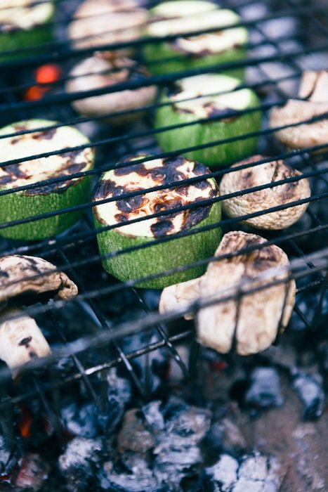 pieces of vegetables on the grill