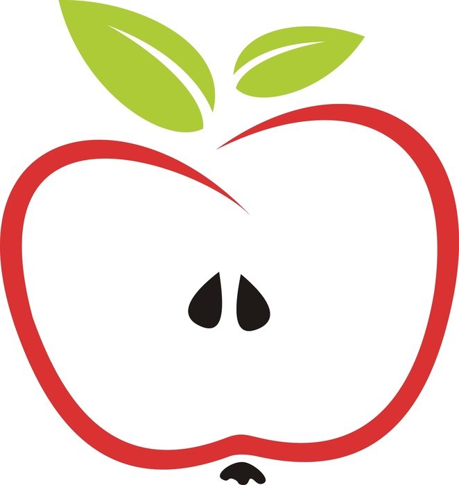 graphic image of a apple as a whole fruit