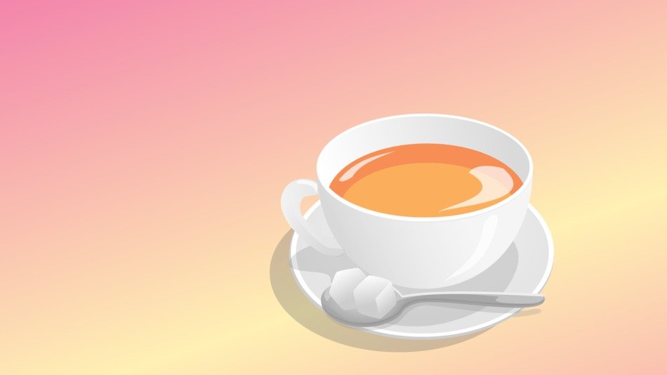 drawing a cup of tea on a colored background