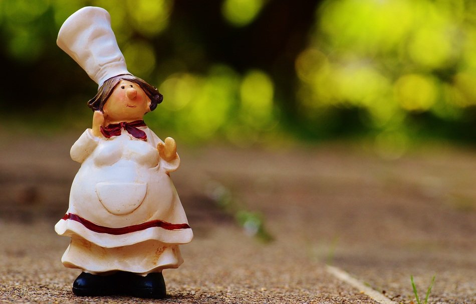 chef toy figure in white coat