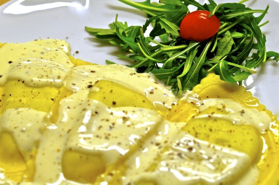 pasta with sauce as italian food