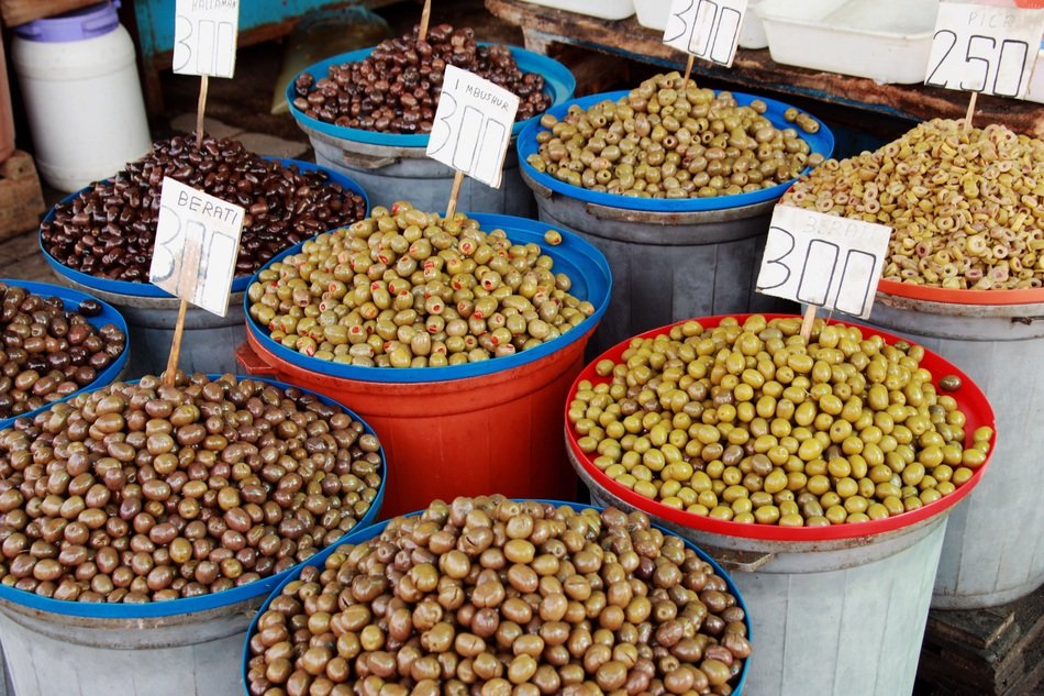 Different olives in Albania