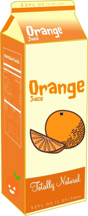 Orange Fruit Juice in paper Container vector art