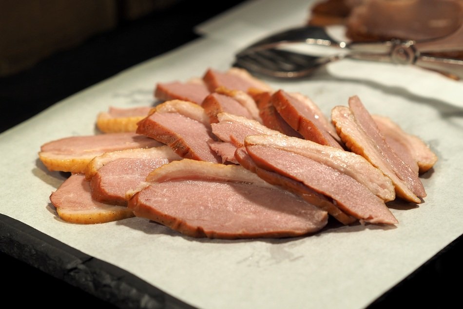 sliced Smoked Duck Meat on board