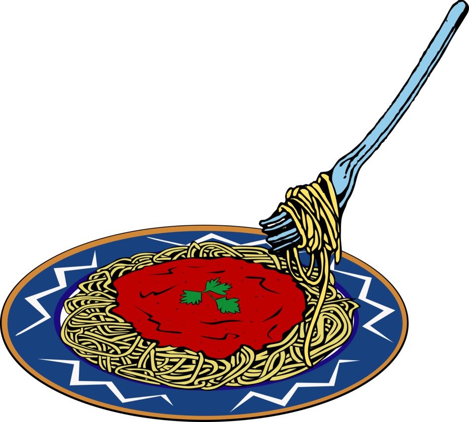 Essen spaghetti with sauce as an illustration
