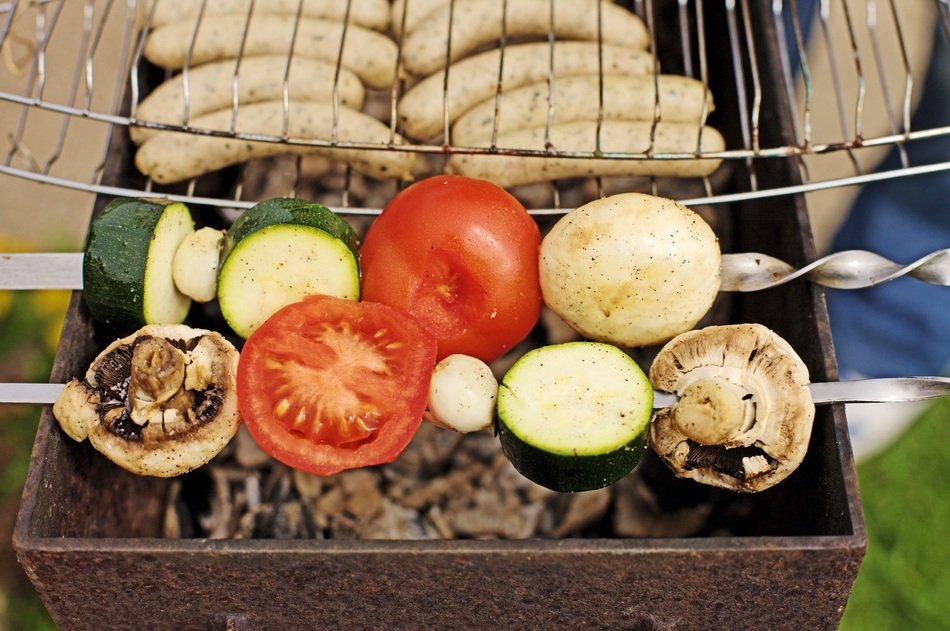 vegetables on grilling