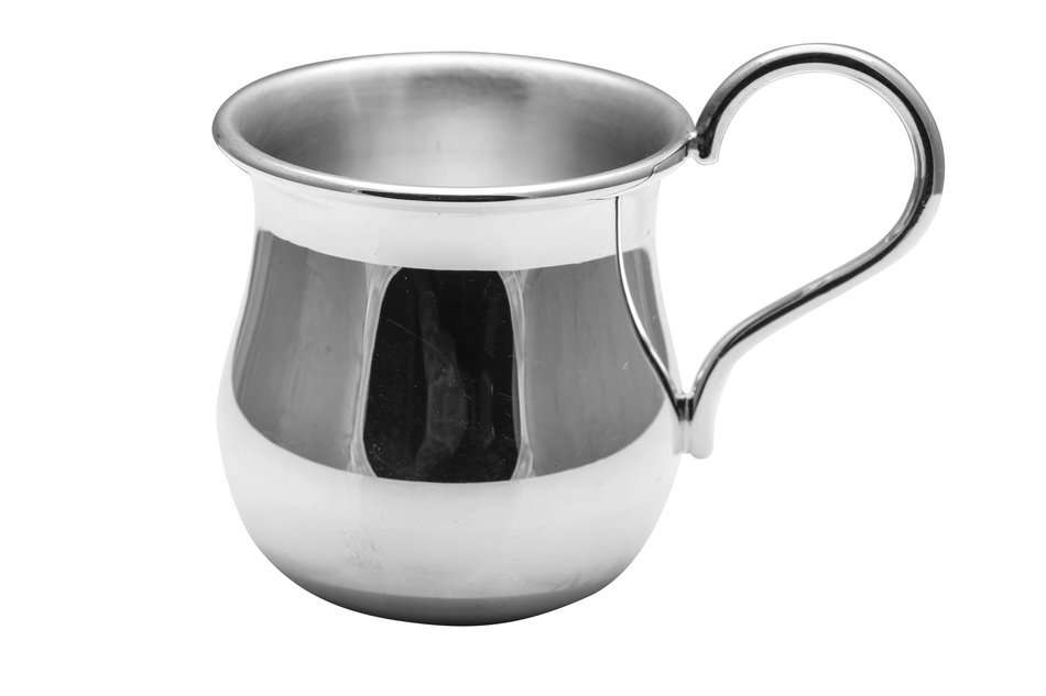 silver tea cup