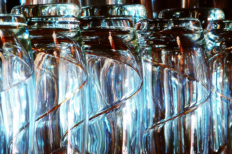 Shimmering glasses on a party