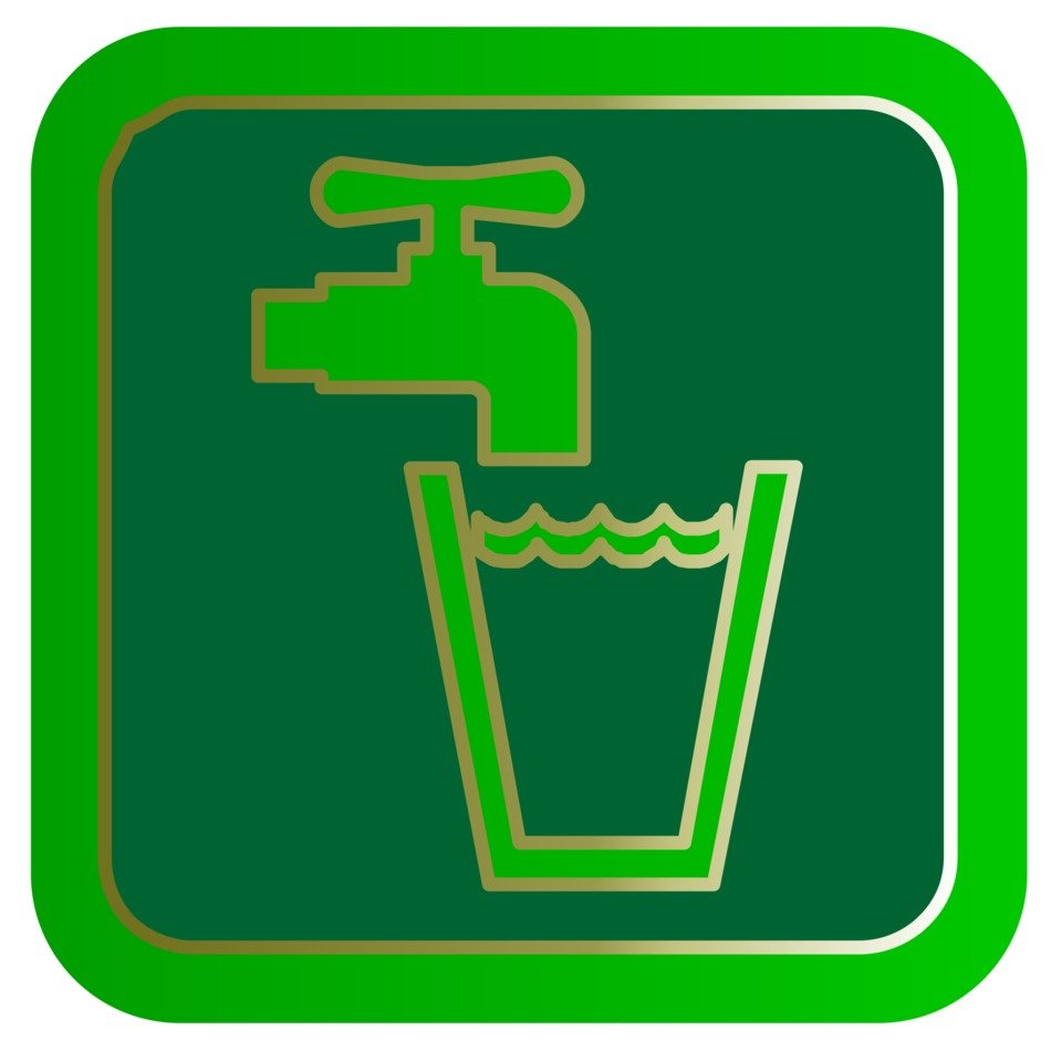 green symbol of drinking water