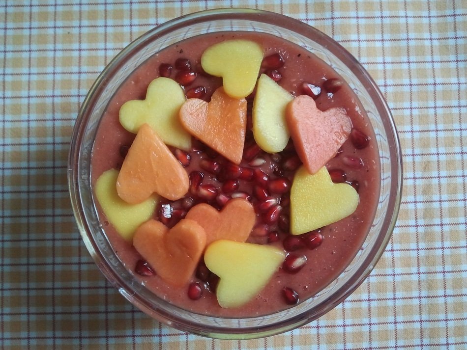 Smoothie Nutrition Drink with heart decoration
