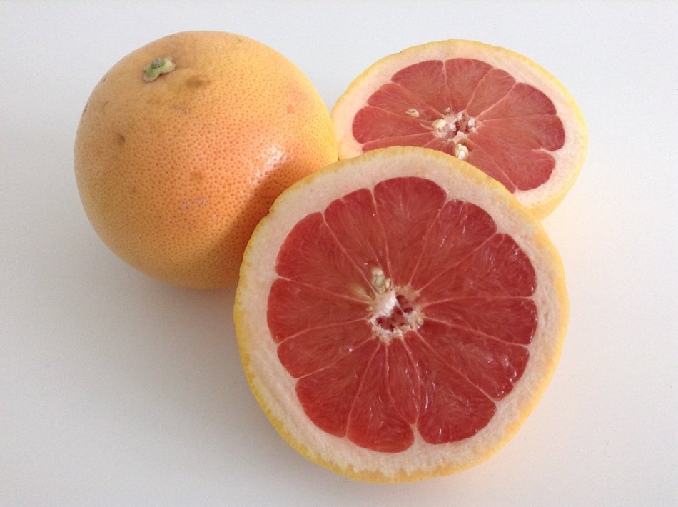 halves of grapefruit