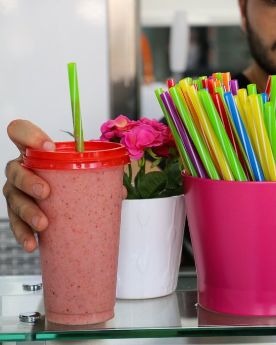 pink fruit smoothie
