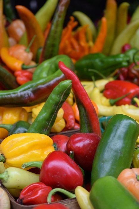 variety of bright pepper
