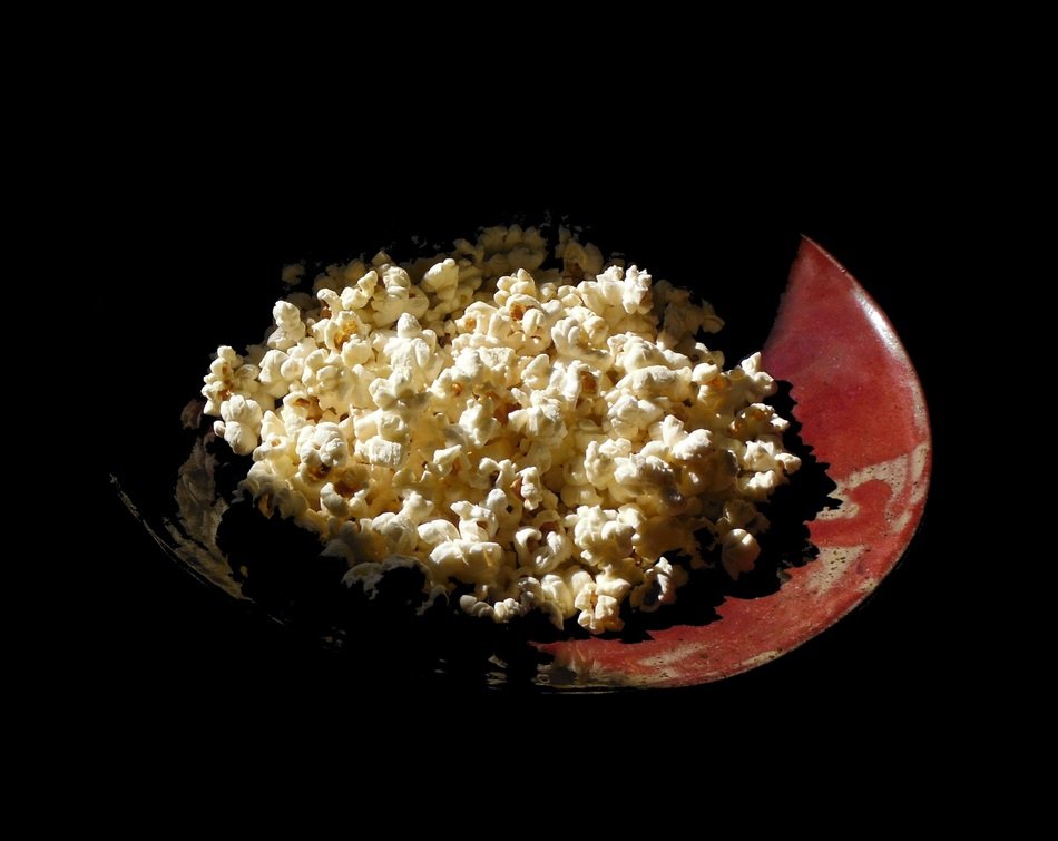popcorn is in the plate